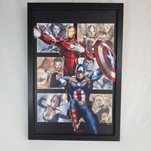 Marvel Avengers Exclusive Wall Art Framed Vibrant Decor Captain America Iron Man
